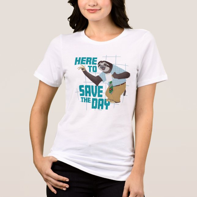 Flash Slothmore - Here to Save the Day Tri-Blend Shirt (Front)