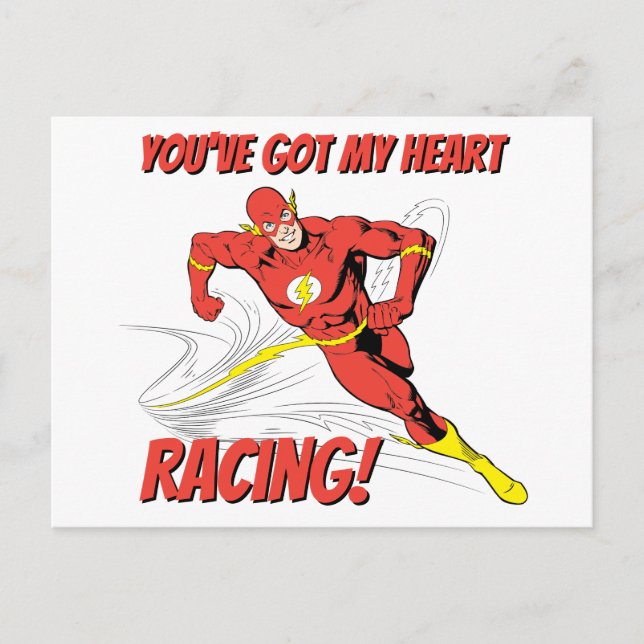 Flash - You've Got My Heart Racing Valentine Holiday Postcard (Front)