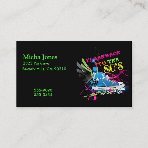Flashback To The 80s Neon Sneaker Business Card