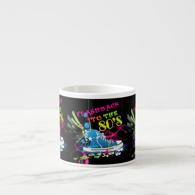 Flashback To The 80's Neon Sneaker Espresso Cup (Front)