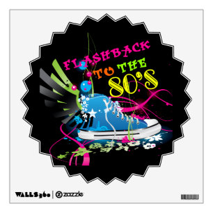 Flashback To The 80's Neon Sneaker Wall Decal