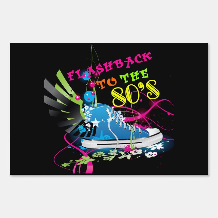 Flashback To The 80's Neon Sneaker Yard Signs