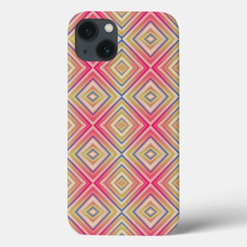 Flashes Of Pinks Alternative Diamond Pattern iPhone 13 Case