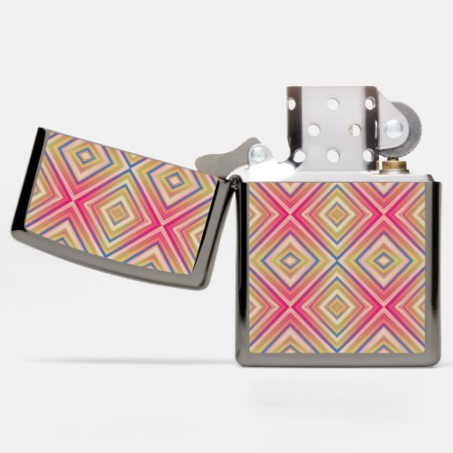 Flashes Of Pinks Alternative Diamond Pattern Zippo Lighter