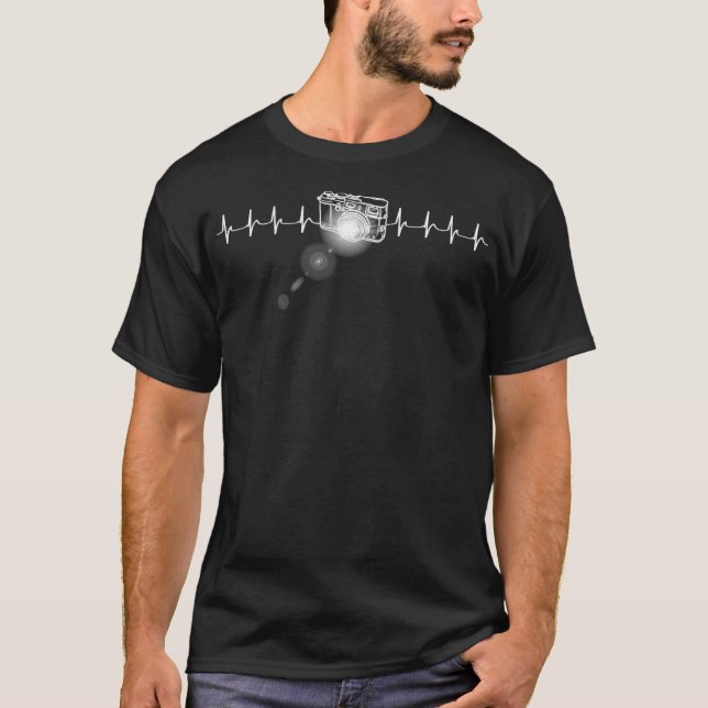 Flashing Camera Photography Heartbeat for Photogra T-Shirt (Front)