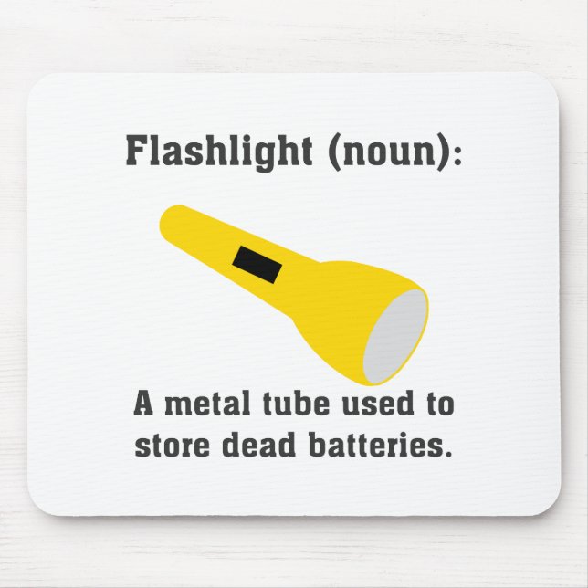 Flashlight definition funny t-shirts and more. mouse pad (Front)