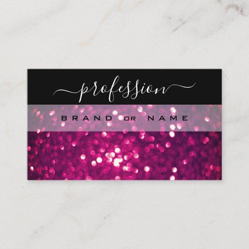Flashy Black Pink Purple Sparkle Glitter Glamorous Business Card