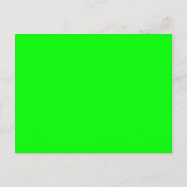 Flashy Bright Neon Green Accent Color Postcard (Front)