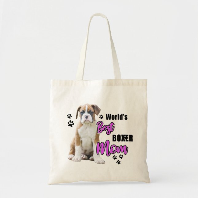 Flashy Fawn Boxer Puppy - Boxer Mom Tote Bag (Front)