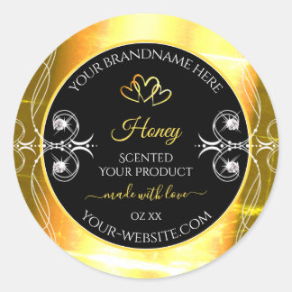 Flashy Gold Dazzling Product Labels Diamonds Black