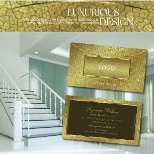 Flashy Golden Snake with Gold Decor and Logo Cool Business Card