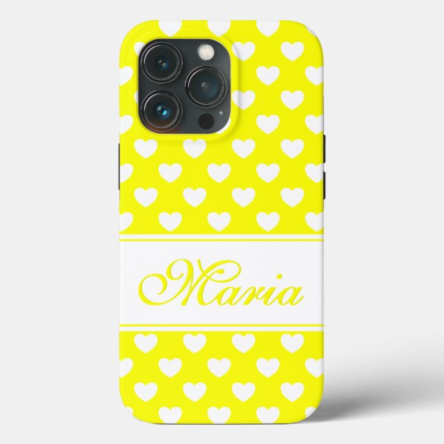 Flashy Lemon Yellow iPhone Cover With Your Name (Back)