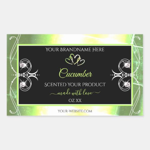 Flashy Light Green and Black Product Labels Jewels