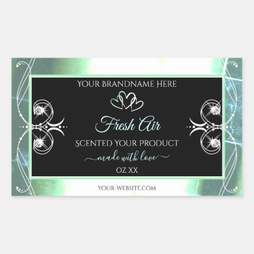 Flashy Light Teal and Black Product Labels Jewels