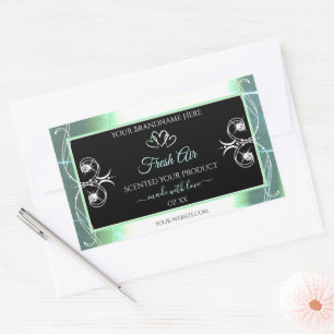 Flashy Light Teal and Black Product Labels Jewels
