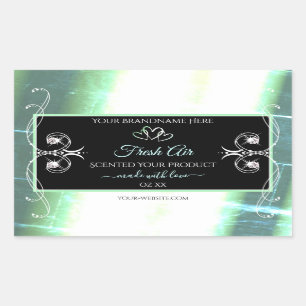 Flashy Light Teal and Black Product Labels Jewels