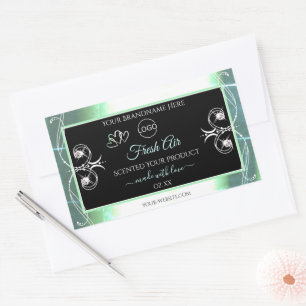 Flashy Light Teal Black Product Labels Jewels Logo