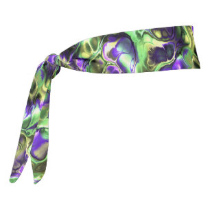 Flashy Loud Colorful Boho Hippie Fractal Marble Tie Headband