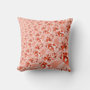 Flashy salmon to red with some bright and twisted throw pillow