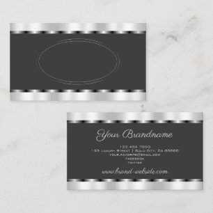 Flashy Silver Effect with Dark Gray Professional  Business Card