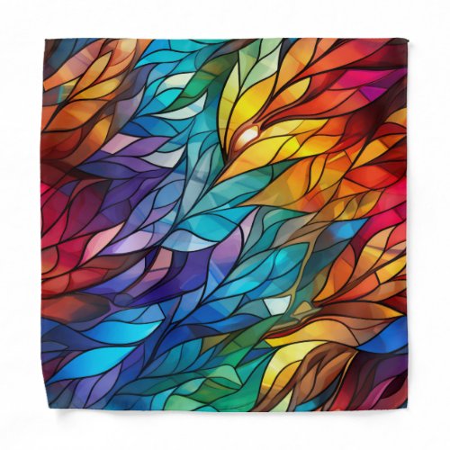 Flashy Stained Glass Vivid Colors Colorful Bandana