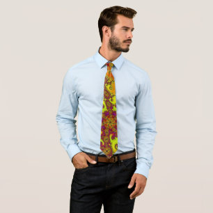 Flashy Vibrant Spiral Fractal Funky Abstract Art Neck Tie