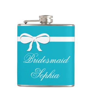 Flask Bridesmaid Gift blue Wedding Personalized