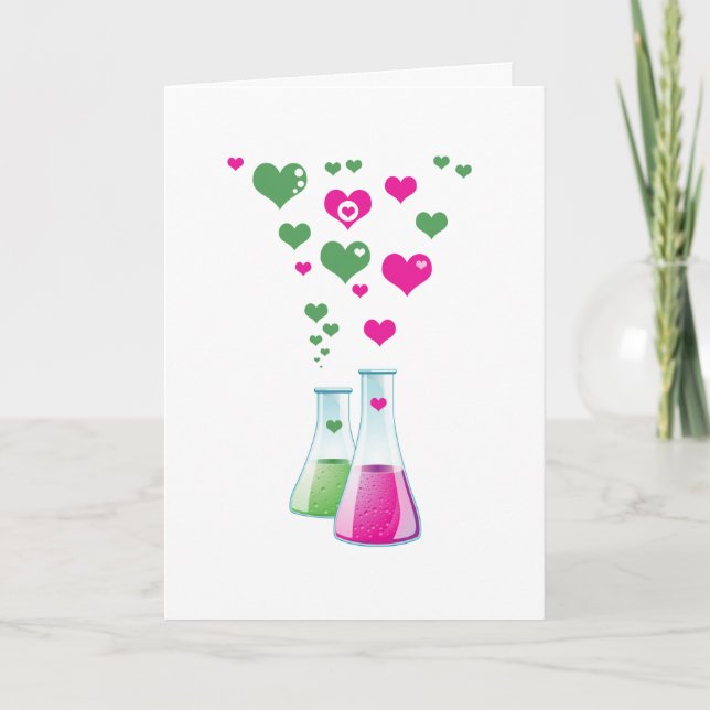 Flask, Erlenmeyer, Beaker, Chemistry, Laboratory Holiday Card (Front)