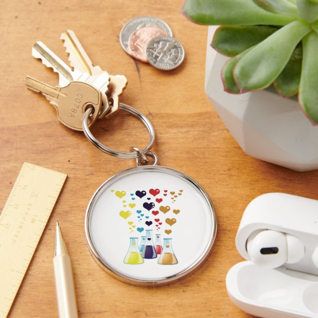Flask, Erlenmeyer, Beaker, Chemistry, Laboratory Keychain (Desk)