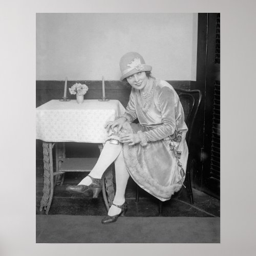 Flask Hidden in Garter 1926 Vintage Photo Poster