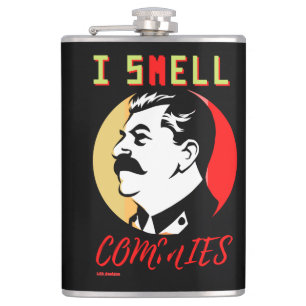 flask "I SMELL COMMIES 3 STALIN"
