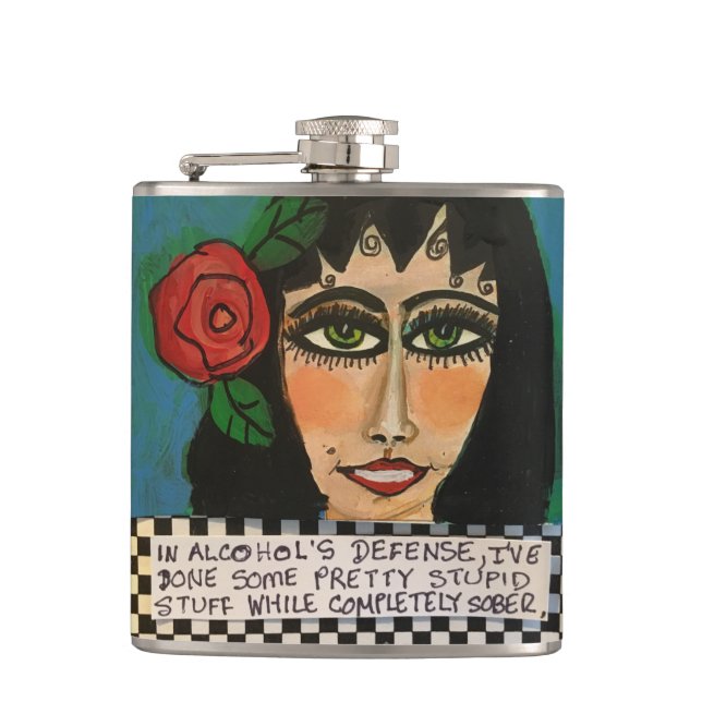 Flask-In alcohol’s defense Flask (Front)