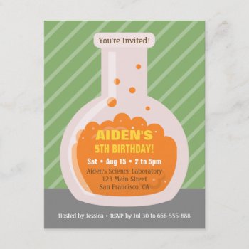 Flask Kids Science Birthday Party Invitations by RustyDoodle at Zazzle