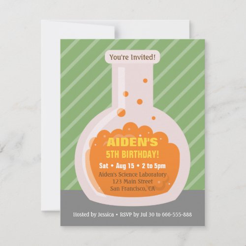 Flask Kids Science Birthday Party Invitations