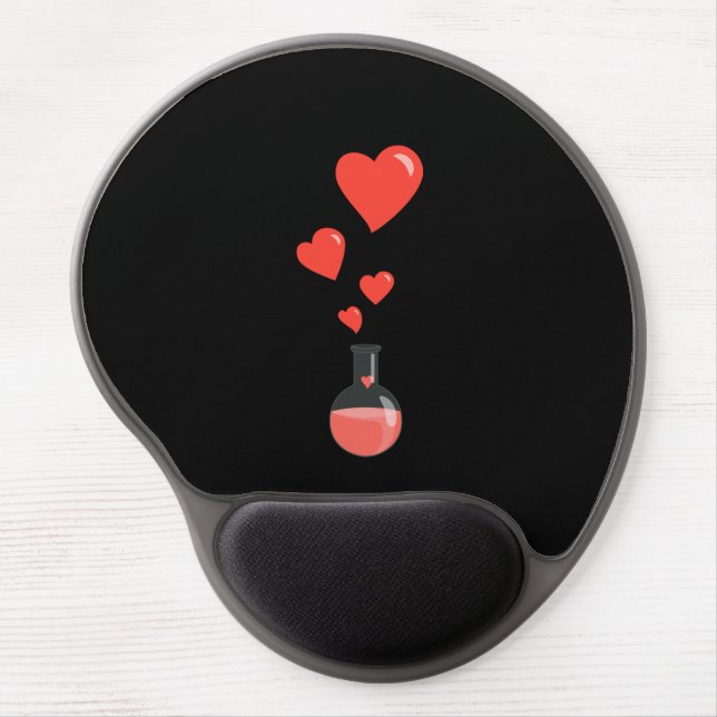 Flask of Hearts Science Geek Valentine's Day Gel Mouse Pad (Front)