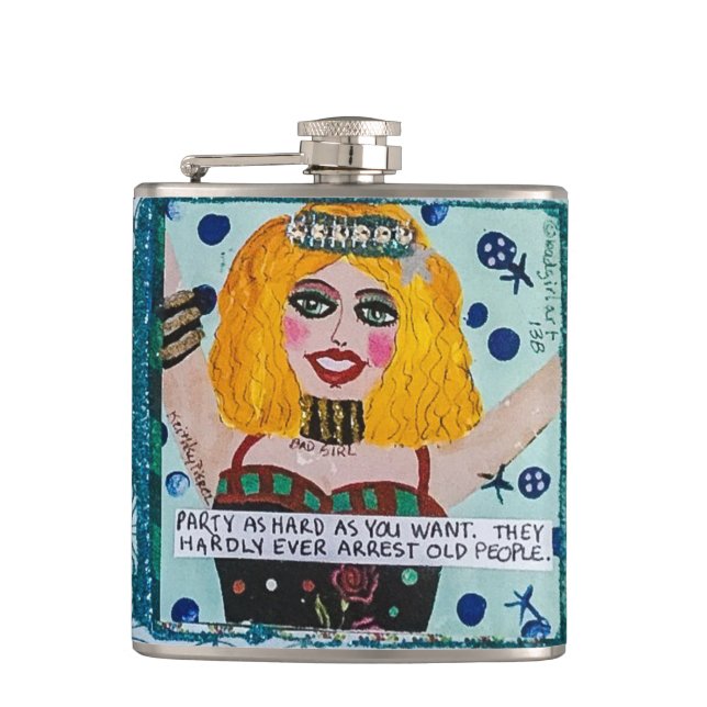FLASK`PARTY AS HARD AS YOU WANT. THEY HIP FLASK (Front)