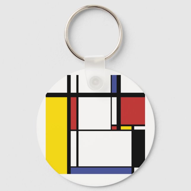 Flasks Gift - Piet Mondrian Keychain (Front)