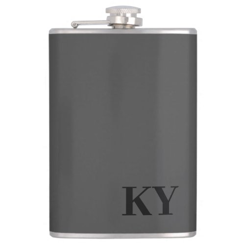 Flasks _ Initials Black on a Dark Grey Background