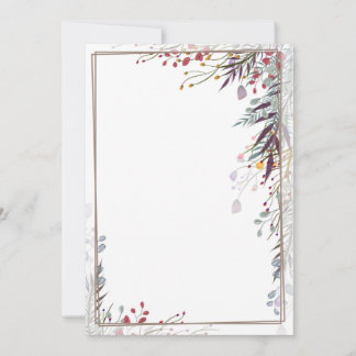 Flat Announcement Card - Corner With Flowers