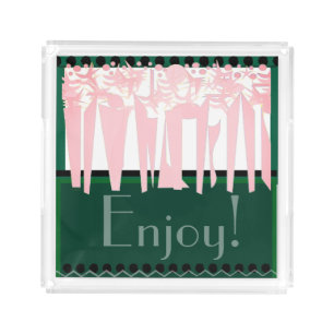 Flat ART DECO Acrylic Tray