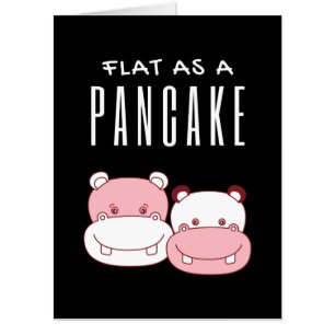 Flat As A Pancake Couple Hippo   Hippo Lover Card