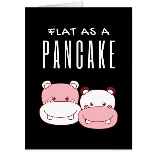 Flat As A Pancake Couple Hippo  Hippo Lover Card