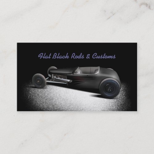 Flat Black Hot Rod Business Card Template