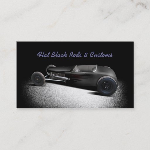 Customizable Flat Black Hot Rod Business Card Template