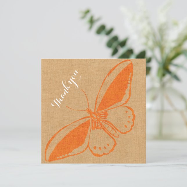 Flat Blank Thank You Card with Butteryfly (Standing Front)