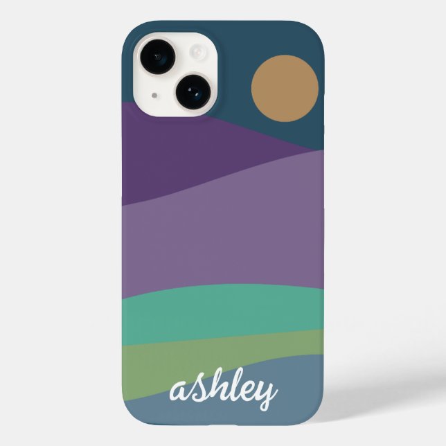 Flat Boho Abstract Landscape I Phone case (Back)