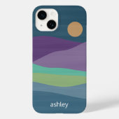 Flat Boho Abstract Landscape Sunset and Mountains Case-Mate iPhone Case (Back)