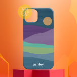 Flat Boho Abstract Landscape Sunset and Mountains Case-Mate iPhone 14 Case<br><div class="desc">A abstract landscape drawing with mountains and a sunset. Inspired by a sunset in Rocky Mountain National Park, this lovely minimal drawing is a modern, design for any minimalist. The modern script with swashes adds a modern touch to this abstract design. Add your name or delete the text for a...</div>