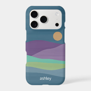 Flat Boho Abstract Landscape Sunset and Mountains iPhone 17 Pro Case