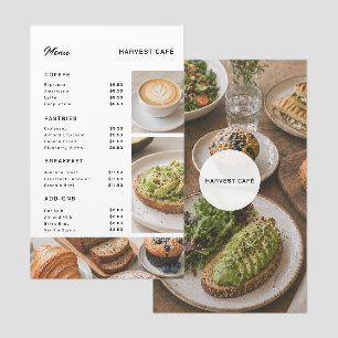 Flat Café Minimal Modern Photo Collage Restaurant Menu